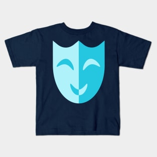 Theatrical mask smiles blue Kids T-Shirt